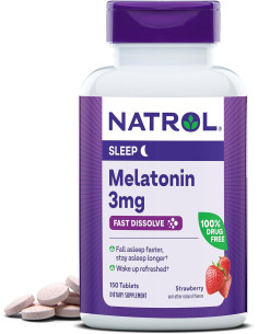 MELATONINA NATROL 3 MG FAST DISOLVE STRAWBERRY 150 TAB